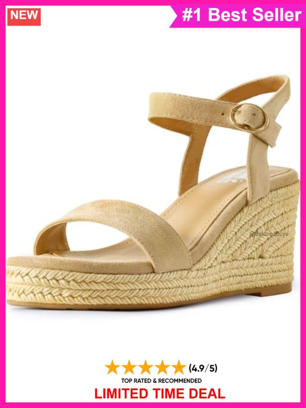 Espadrille Wedge Platform Sandals Strappy Ankle Strap Buckle Open Toe